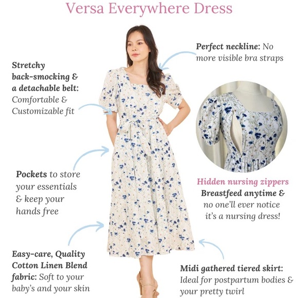 Chic Floral Midi Dress with Puff Sleeves - Picture 3 of 5